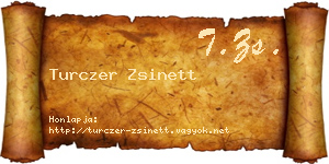Turczer Zsinett névjegykártya